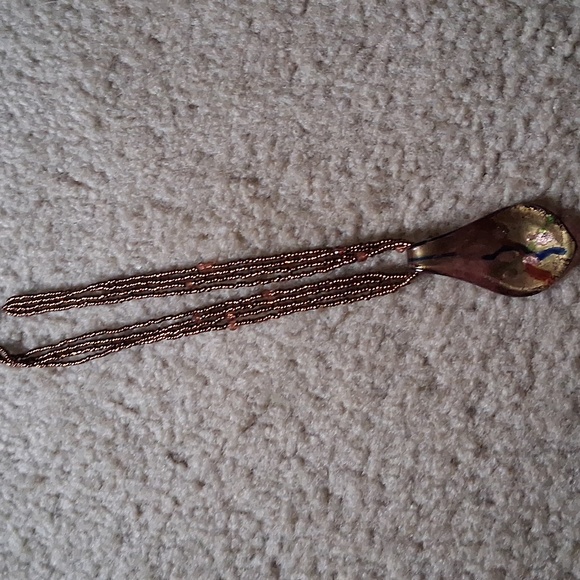 Elegant Multicolor Glass Pendant Necklace - Picture 2 of 6